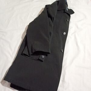 Chaps 40R Men's Winter Wool-Lined Water Resistant Classic Trench Coat Black